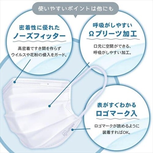 195枚】 プリーツ マスク ゆったり大きめサイズ 65枚入×3個セット