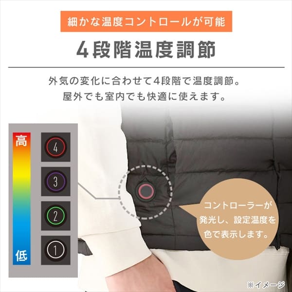 メンズヒートベストセット GT21622-BKM ブラック Mサイズ H290817