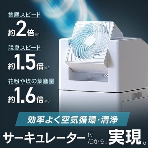 空気清浄機 25畳 サーキュレーター付 加湿 イオンモード KCHA-A55-W