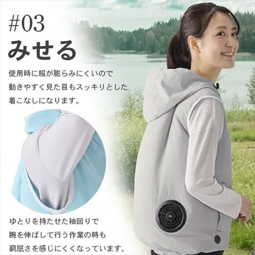�N�[���E�F�AFNCT�x�X�g�Z�b�g FC22300-GR3L ���C�g�O���[ 3L�T�C�Y_9