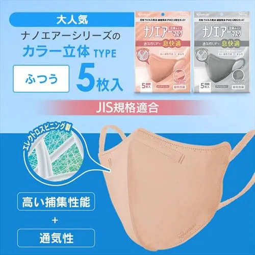 �J���[�}�X�N �ӂ��T�C�Y 5���� �i�m�G�A�[�}�X�N �A�b�V���O���[_13