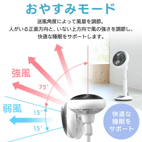 【訳あり】サーキュレーター扇風機 DC 30畳 上下左右首振り ホワイト_13
