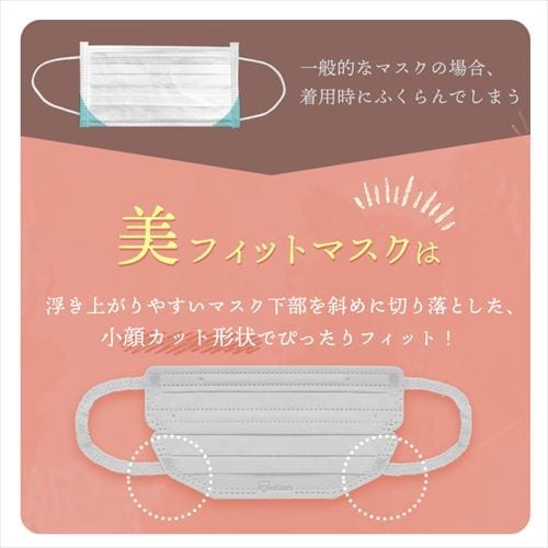 90枚】 美フィット カラーマスク ふつうサイズ 30枚入×3 ピンク