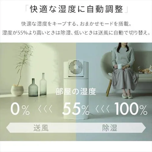 【訳あり】サーキュレーター衣類乾燥除湿機 5.8L/日 ホワイト_8
