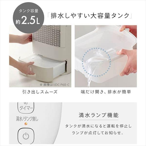 訳あり】サーキュレーター衣類乾燥除湿機 5.8L/日 ホワイト H296523O