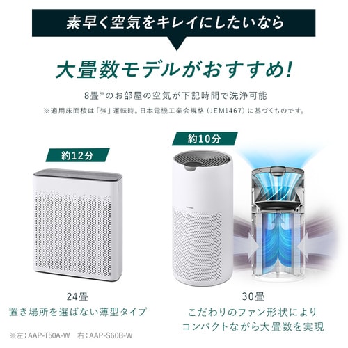空気清浄機 10畳 風量3段階 切タイマー コンパクト お手入れ簡単 AAP