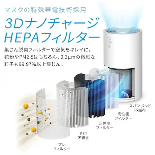 空気清浄機 16畳 AAP-S30C-W ホワイト_4