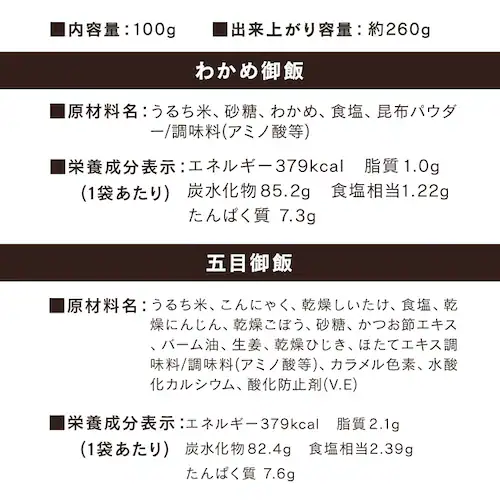 アルファ化米 五目御飯 100g【プラザマーケット】_12