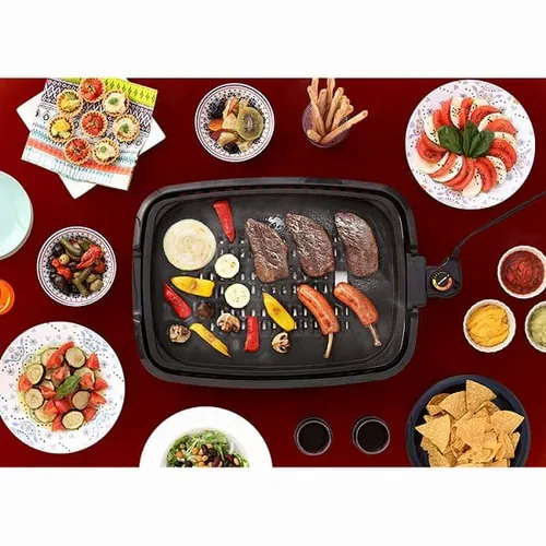 【訳あり】ホットプレート 網焼き風 2枚 APA-136-B ブラック (焼肉/平面)_5