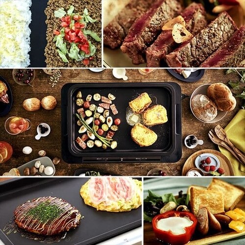 ホットプレート 左右温度調整 1枚 ブラック WHPK-011-B H509382F