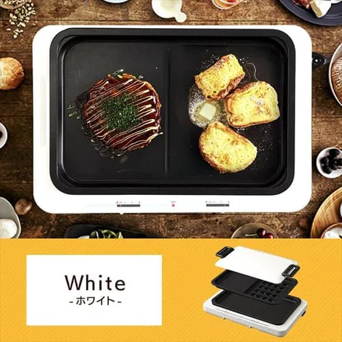 【訳あり】ホットプレート 左右温調 2枚 WHP-012-B ブラック (平面/たこ焼き 20穴)_16
