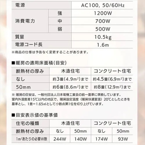 �E�F�[�u�^�I�C���q�[�^�[ ���J�� �z���C�g KIWH2-1210D-W_19