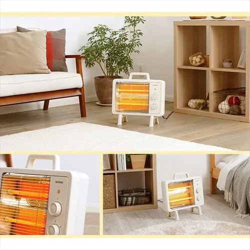 電気ストーブ 遠赤外線 コンパクト 2段階調節 IEHD-800 アイボリー_2