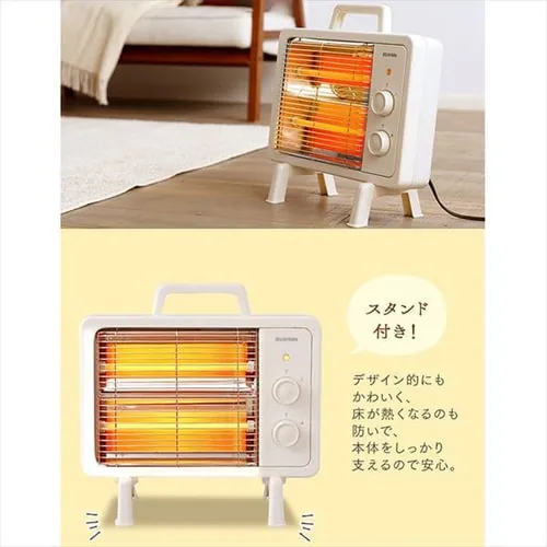 電気ストーブ 遠赤外線 コンパクト 2段階調節 IEHD-800 アイボリー_5