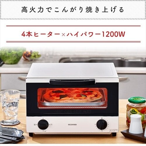 訳あり】オーブントースター 4枚焼き ホワイト EOT-032-W H513858O