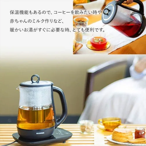 【訳あり】電気ケトル 1.5L ガラス 温度調節付 IKE-G1500T-B _9