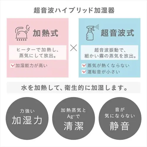加湿器 ハイブリッド式 350ml HDK-35-TM_6
