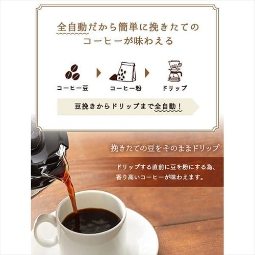 コーヒーメーカー 600ml 全自動 BLIAC-A600-B ブラック H514662