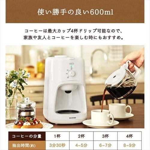 コーヒーメーカー 600ml 全自動 BLIAC-A600-B ブラック H514662