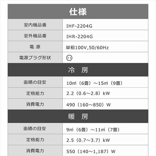 �y�󂠂�z���[���G�A�R��2.2kW�i�X�^���_�[�h�j 6�� �ȃG�l ���E�������[�o�[����  IHF-2204G�ER-2204G_16