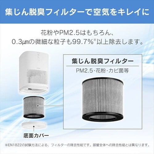 空気清浄機 10畳 小型 風量3段階 インテリアライト お手入れ簡単 IAP