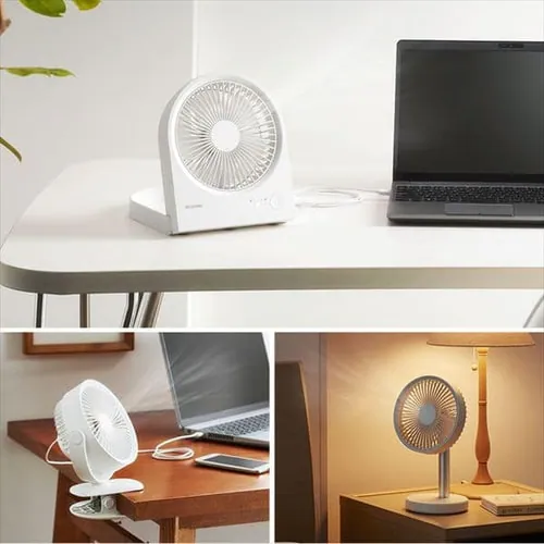 卓上扇風機 スタンドタイプ USB充電 コードレス TFS-01-W ホワイト_3