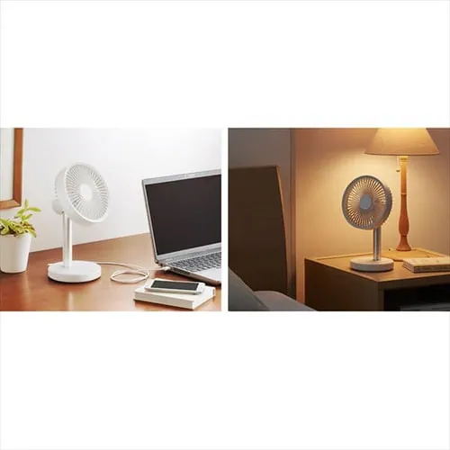 卓上扇風機 スタンドタイプ USB充電 コードレス TFS-01-W ホワイト_7