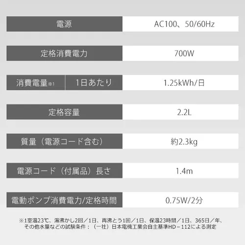 【訳あり】ジャーポット 2.2L メカ式 IMHD-122-W ホワイト_12