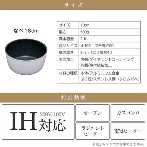 �y�󂠂�z�yIH�Ή��z�_�C�������h�R�[�g�p�� �� 18cm ISN-P18�@�z���C�g���}�[�u��_13