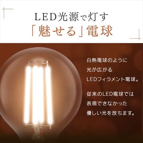 【2個セット】LEDフィラメント電球 E17口金 全方向タイプ 40W形相当 電球色 密閉形器具対応 LDG4L-G-E17-FC ミニボール球_2