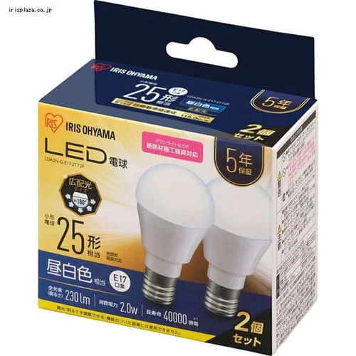 【10個セット】LED電球 E17口金 広配光タイプ 25W形相当 電球色 密閉形器具対応 断熱材施工器具対応 LDA2L-G-E17-2T7_21