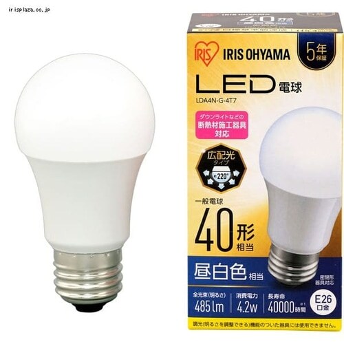 LED�d�� E26���� �L�z���^�C�v 40W�`���� �����F ���`���Ή� �f�M�ގ{�H���Ή� LDA4N-G-4T7_14