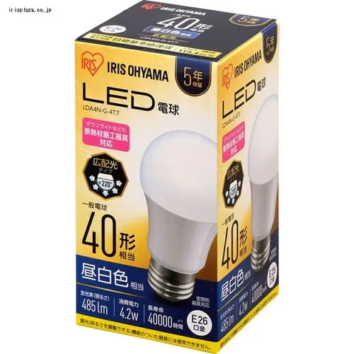 LED�d�� E26���� �L�z���^�C�v 40W�`���� �����F ���`���Ή� �f�M�ގ{�H���Ή� LDA4N-G-4T7_15