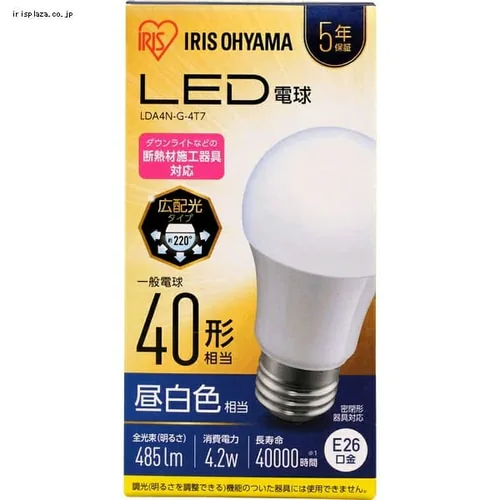 LED�d�� E26���� �L�z���^�C�v 40W�`���� �����F ���`���Ή� �f�M�ގ{�H���Ή� LDA4N-G-4T7_16