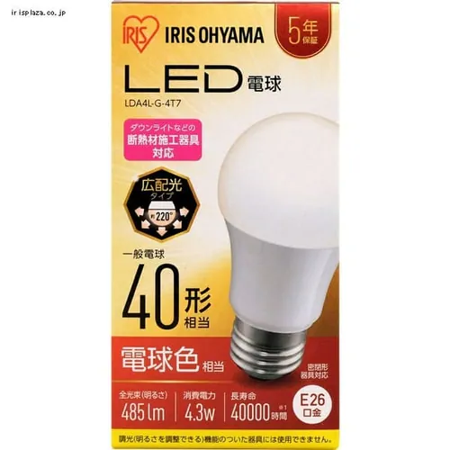 LED�d�� E26���� �L�z���^�C�v 40W�`���� �����F ���`���Ή� �f�M�ގ{�H���Ή� LDA4N-G-4T7_19