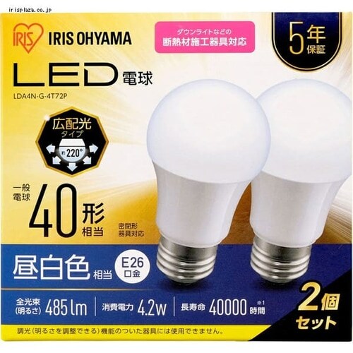 LED�d�� E26���� �L�z���^�C�v 40W�`���� �����F ���`���Ή� �f�M�ގ{�H���Ή� LDA4N-G-4T7_22