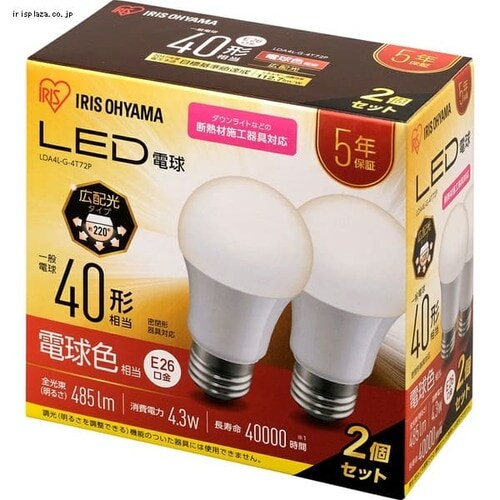 LED�d�� E26���� �L�z���^�C�v 40W�`���� �����F ���`���Ή� �f�M�ގ{�H���Ή� LDA4N-G-4T7_24