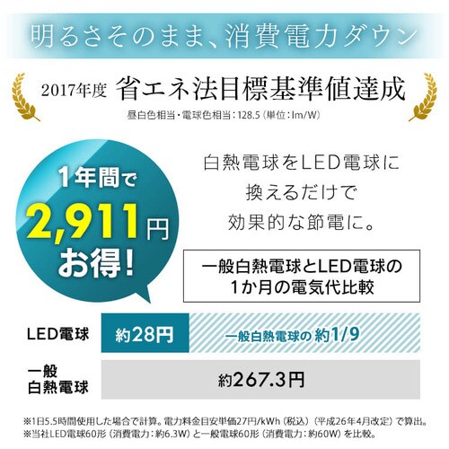 �y2�Z�b�g�zLED�d�� E26���� �L�z���^�C�v 60W�`���� �����F ���`���Ή� �f�M�ގ{�H���Ή� LDA6N-G-6T7_10