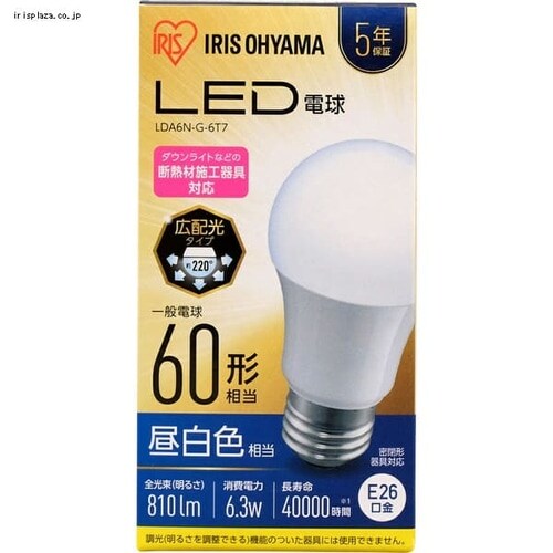 �y2�Z�b�g�zLED�d�� E26���� �L�z���^�C�v 60W�`���� �����F ���`���Ή� �f�M�ގ{�H���Ή� LDA6N-G-6T7_16