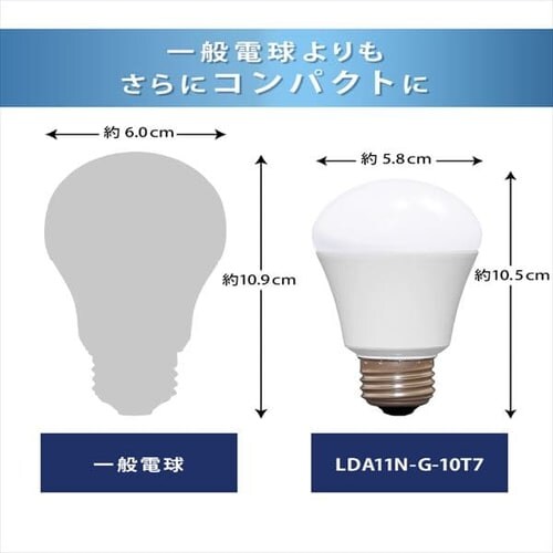【訳あり】LED電球 E26口金 広配光タイプ 100W形相当 昼白色 密閉形器具対応 LDA11N-G-10T7_3