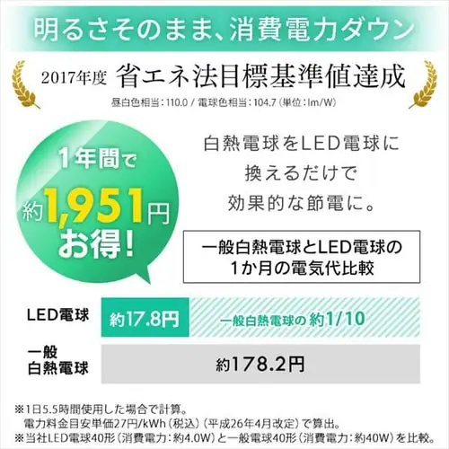 【4個セット】LED電球 E17口金 広配光タイプ 40W形相当 電球色 密閉形器具対応 LDA4L-G-E17-4T6-E_6