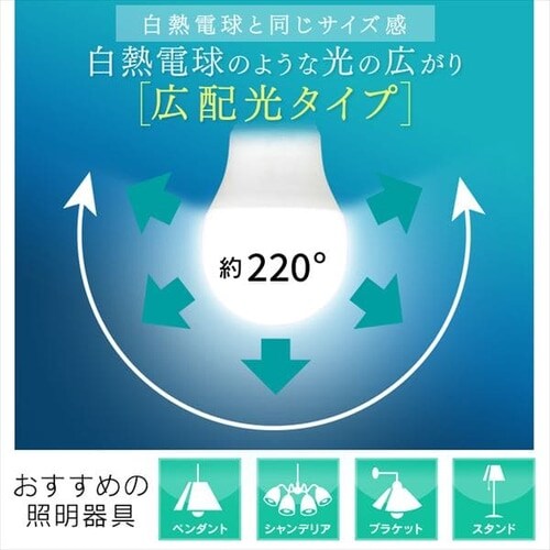 【2個セット】LED電球 E26口金 広配光タイプ 40W形相当 電球色 密閉形器具対応 LDA5L-G-4T6-E_3