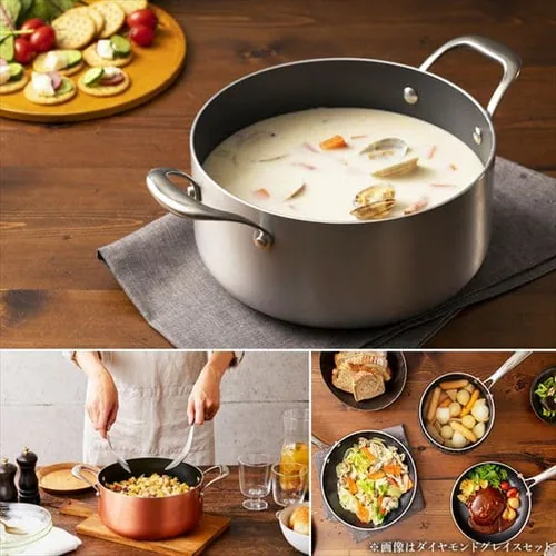 【訳あり】【IH対応】KITCHEN CHEF ダイヤモンドグレイス 両手なべ24cm DG-P24 ブロンズ _4