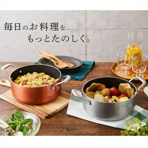 【訳あり】【IH対応】KITCHEN CHEF ダイヤモンドグレイス 両手なべ24cm DG-P24 ブロンズ _9