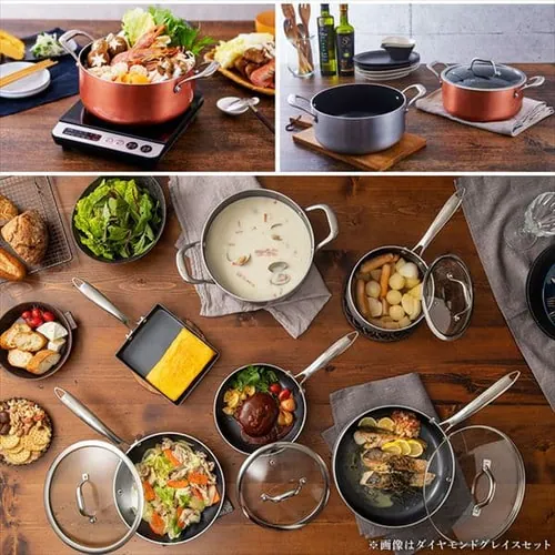 【訳あり】【IH対応】KITCHEN CHEF ダイヤモンドグレイス 両手なべ24cm DG-P24 ブロンズ _15