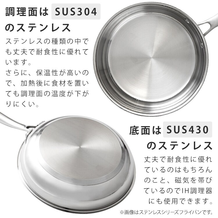 鍋 片手鍋 18cm IH/ガス ステンレス SP-P18 H522686│アイリスオーヤマ