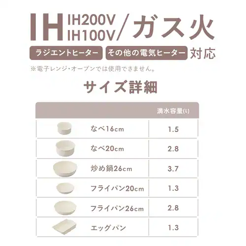 フライパン 5点セット IH/ガス火対応 セラミックカラーパン CC-5S グレージュ_14