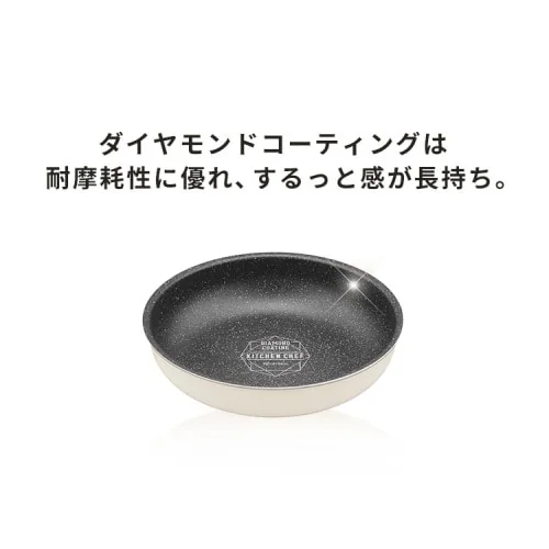フライパン 26cm IH/ガス火対応 ダイヤモンドコートパン ISN-F26_5