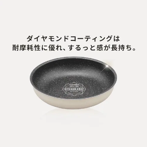 フライパン 28cm IH/ガス火対応 ダイヤモンドコートパン ISN-F28 ホワイト&マーブル_5