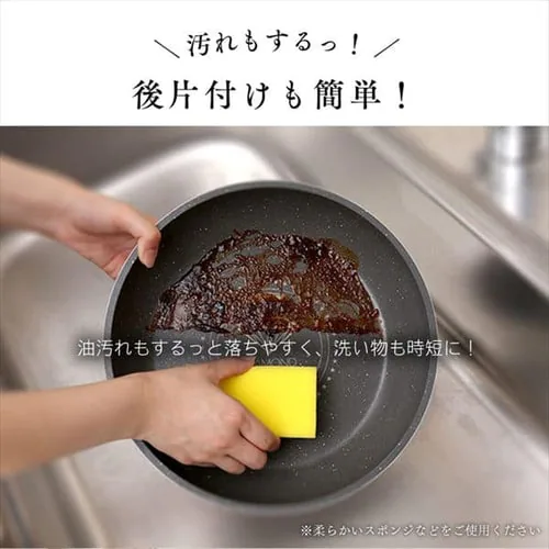 フライパン 炒めなべ 28cm IH/ガス火対応 ダイヤモンドコートパン ISN-W28 ホワイト&マーブル_10